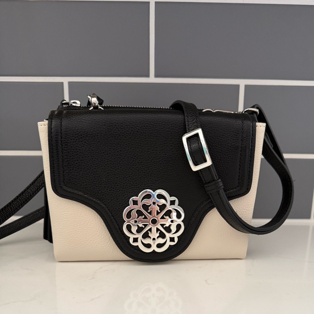 Brighton Eve Messenger CrossBody Black White Retired
Rare